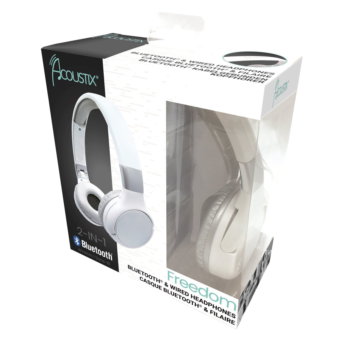 Casque 2 en 1 Bluetooth et Filaire Acoustix blanc, LEXIBOOK