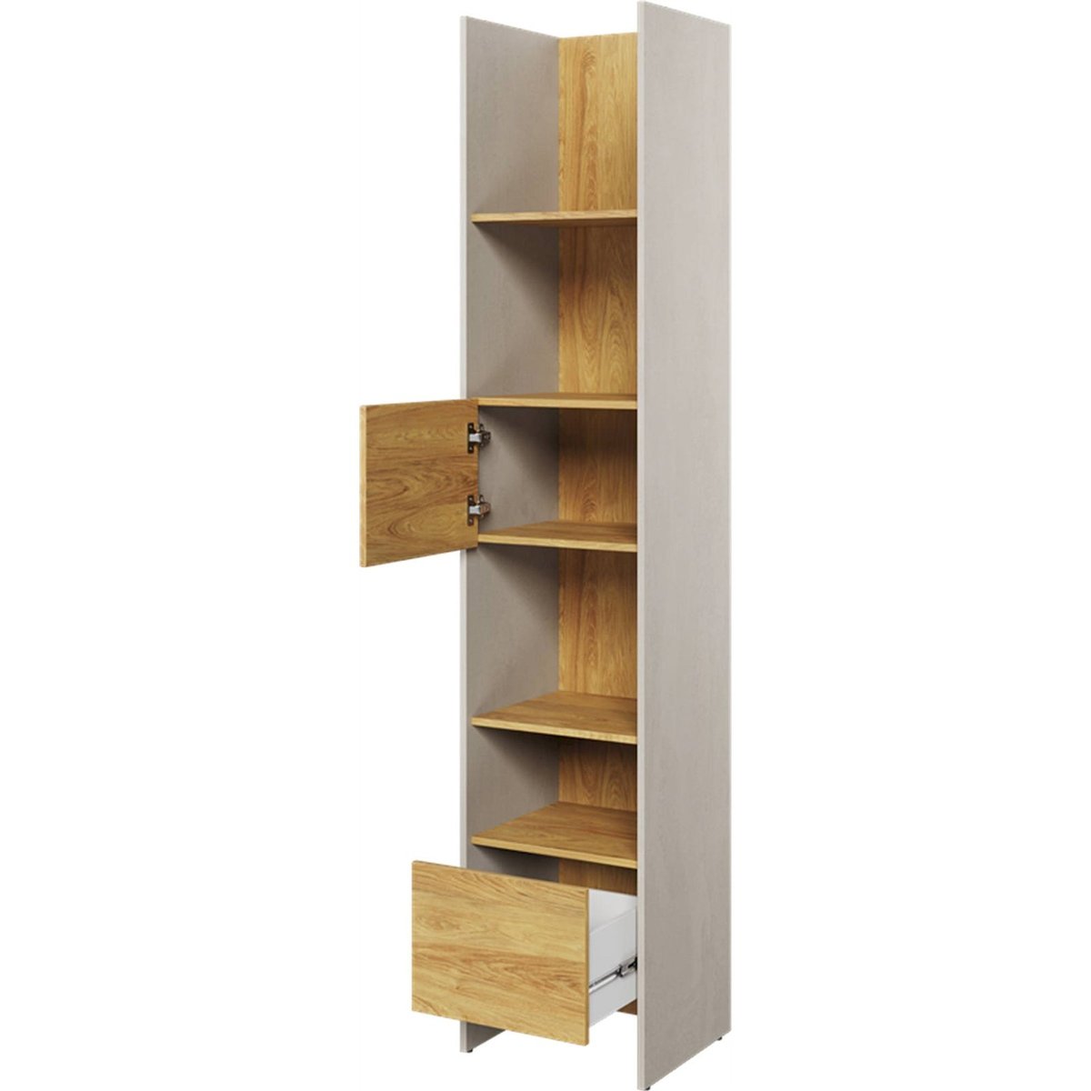 Bibliothèque bois collection TEEN FLEX silk flou et hickory naturel, RECOLLECTION