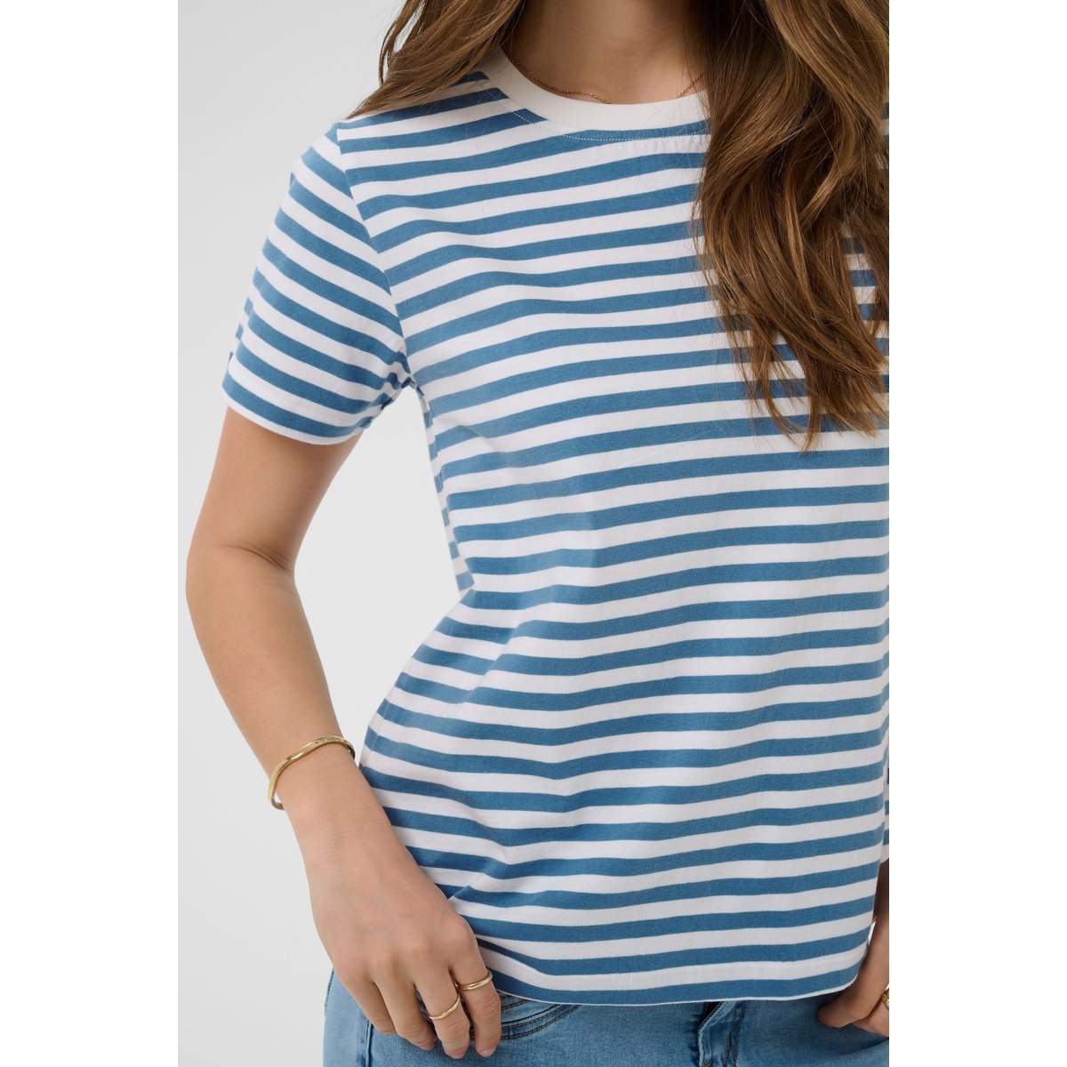 T-shirt à manches courtes bleu blue heaven stripe, CREAM