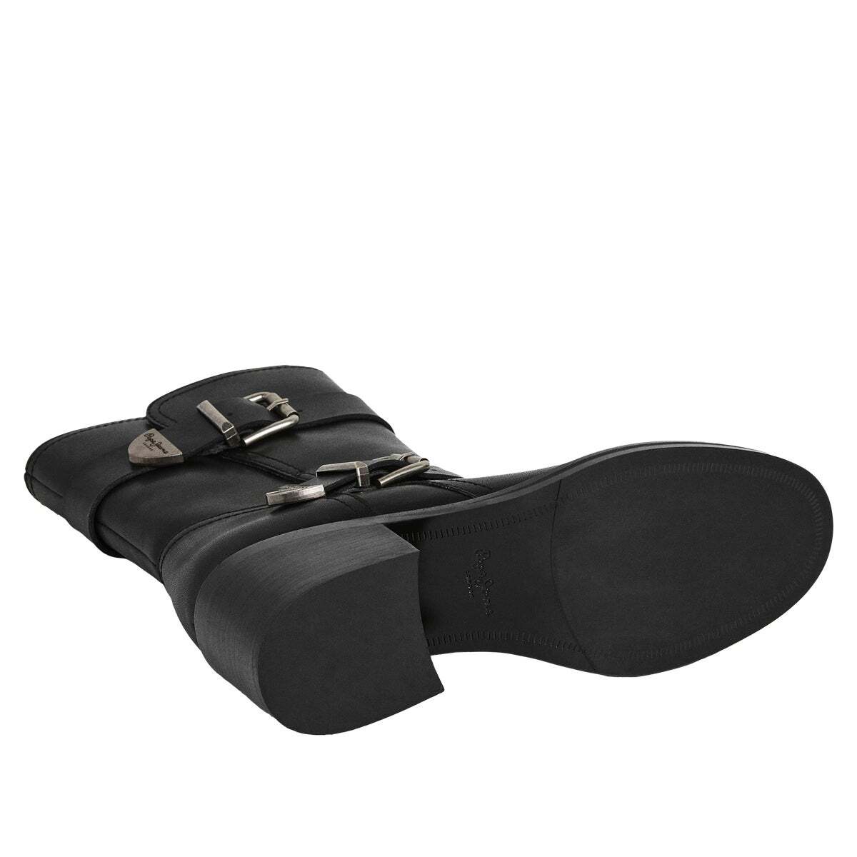 Bottes En Cuir Avec Sangles noir, PEPE JEANS