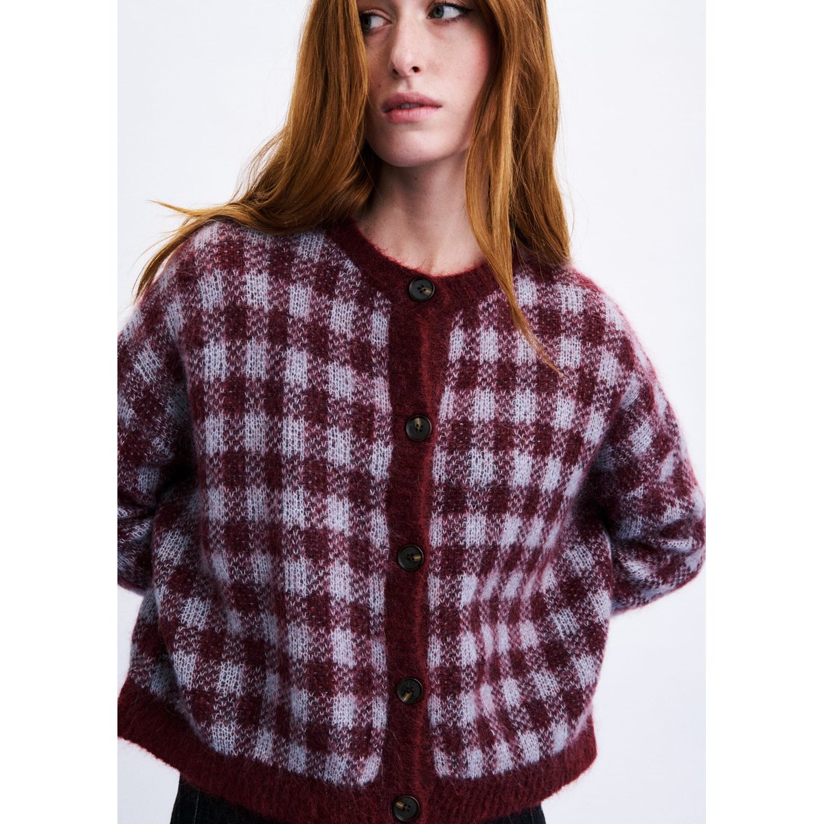 Cardigan Aomori en mohair AOMORI bordeaux, FRNCH
