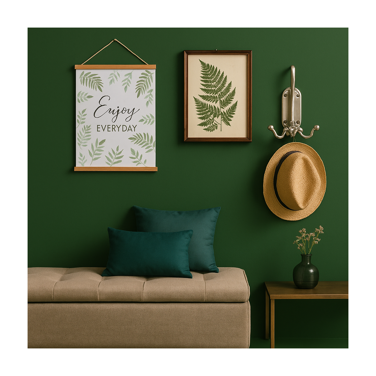 Petit porte manteaux mural en laiton argent, SIGNATURE