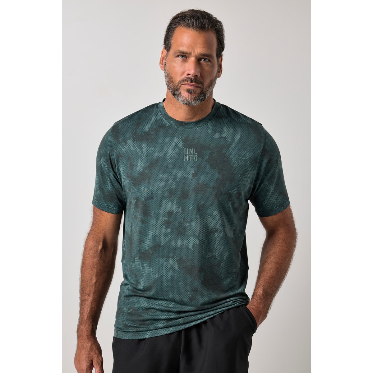 T-shirt manches courtes et imprimé vert foncé, JP1880