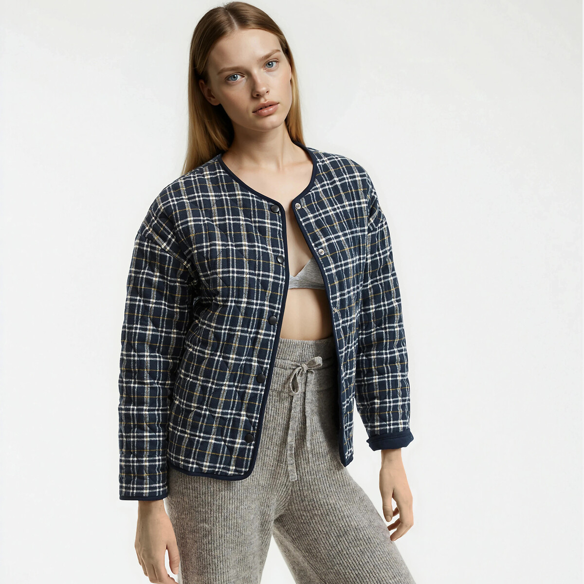 Reversible Checked Indoor Jacket checked, LA REDOUTE COLLECTIONS