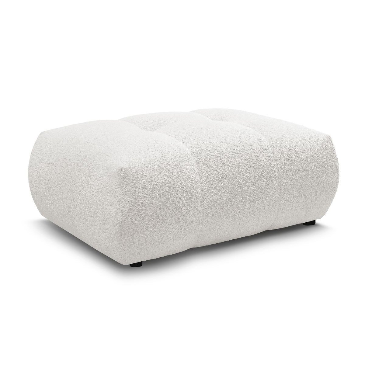 Pouf tissu bouclette, FUJI blanc, BOBOCHIC