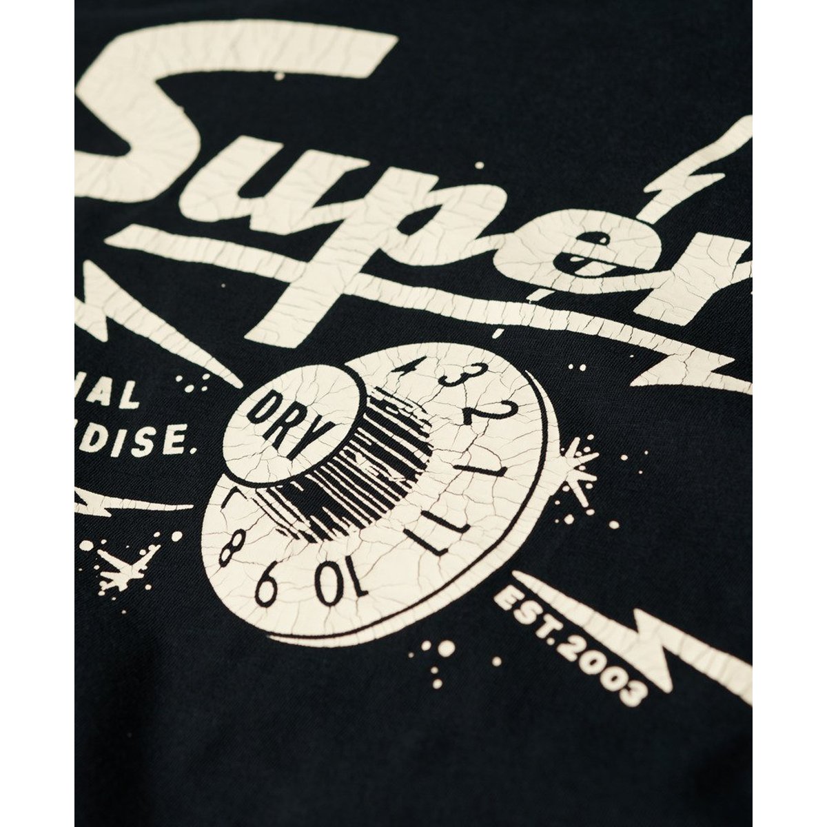 T-shirt graphique Retro Rocker noir de jais, SUPERDRY