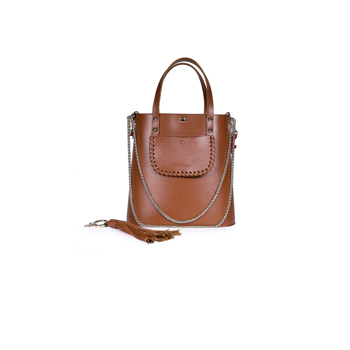 Sac cabas en cuir, GRAND AME camel, CRAIE STUDIO