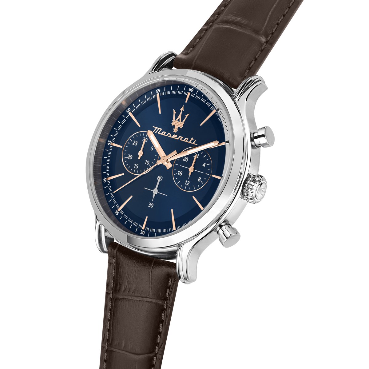 Montre Analogique  EPOCA argenté bleu marron, MASERATI