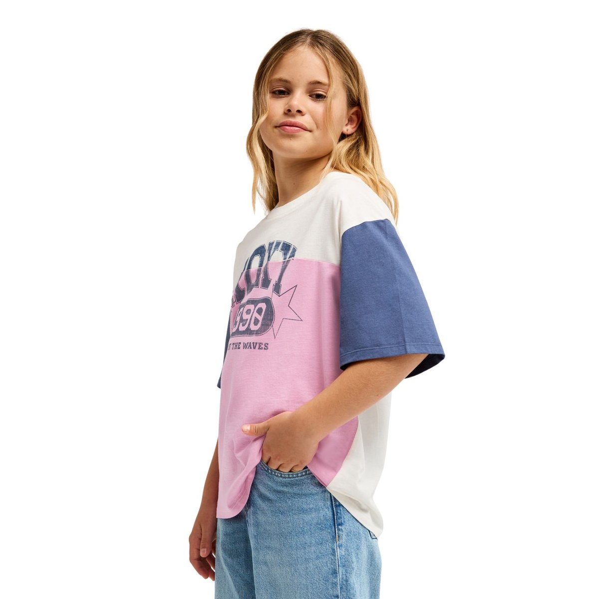 T-shirt ample à manches courtes SNOW STARLIGHT. blanc coconut milk, ROXY
