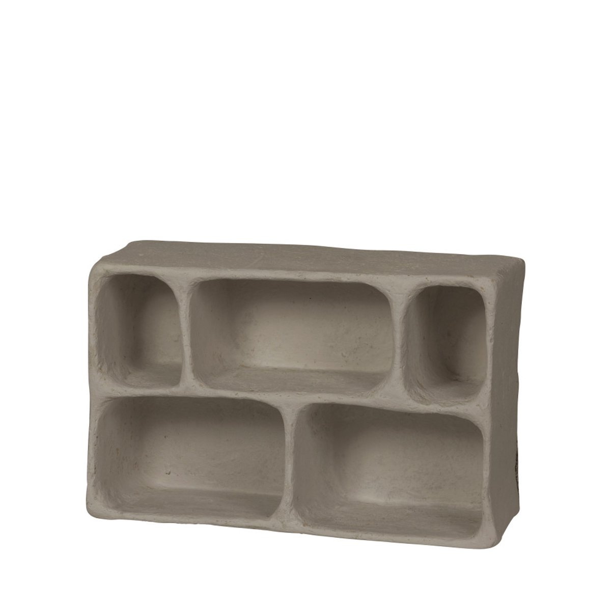 Étagère murale en papier mâché 5 niches- CLAY gris, WOOOD