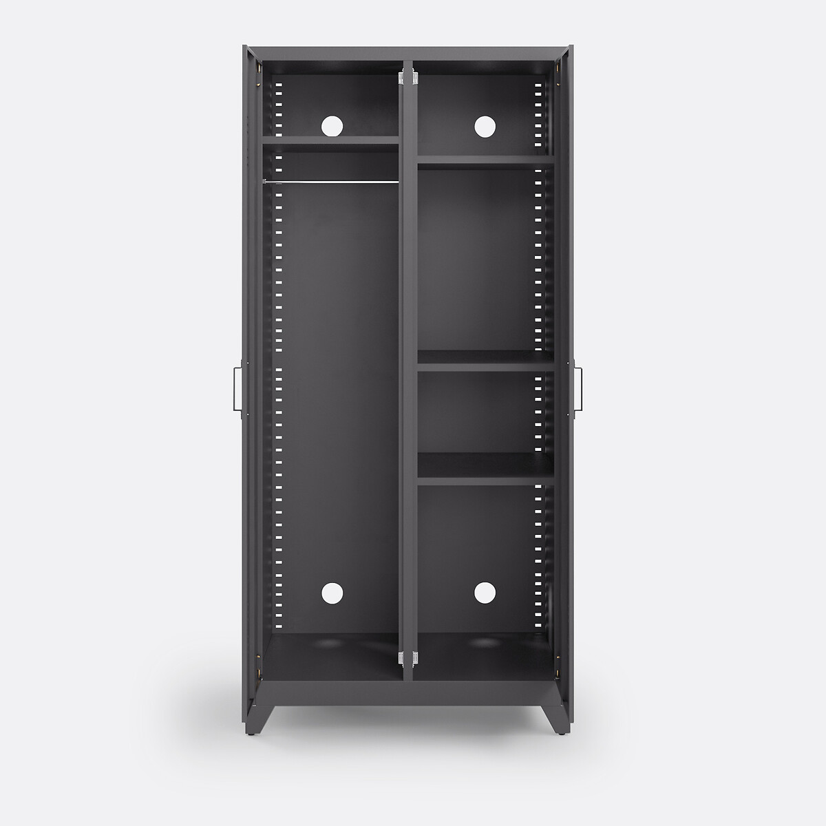 Armoire 2 portes en métal acier, HIBA gris, LA REDOUTE INTERIEURS
