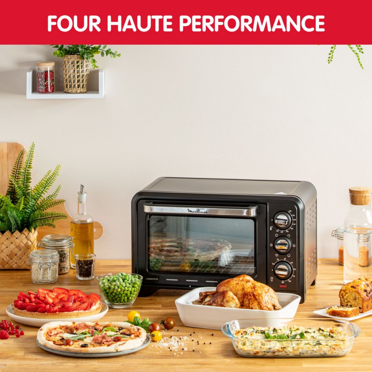 Mini four optimo 19l YY5187FB couleur unique, MOULINEX