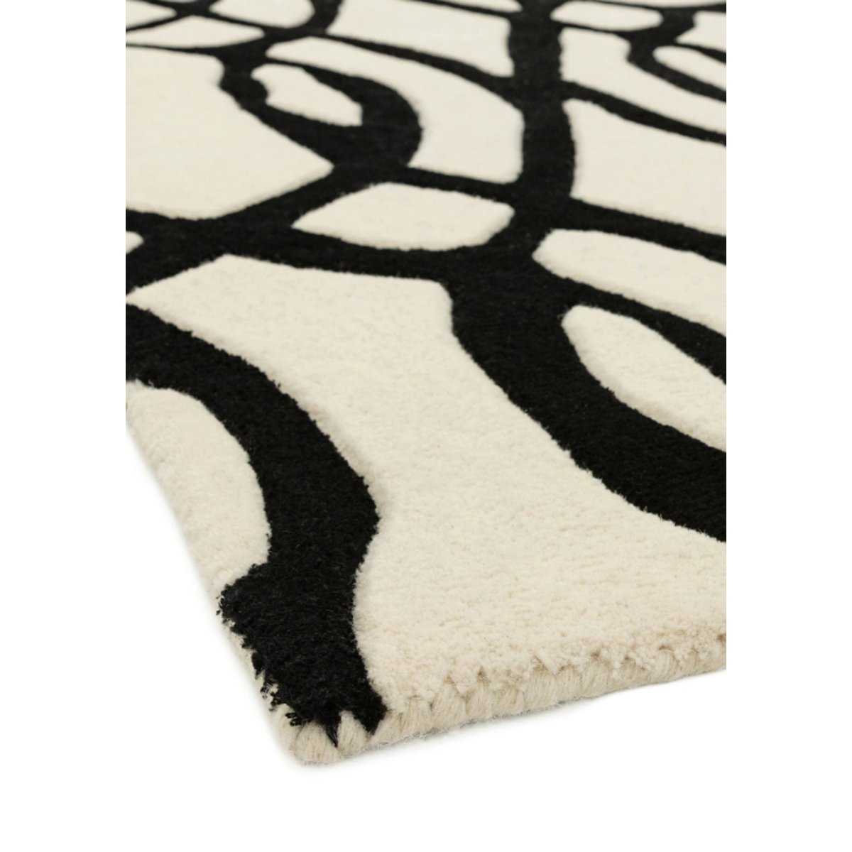 Tapis tufté main en laine FINET blanc, NOVATREND