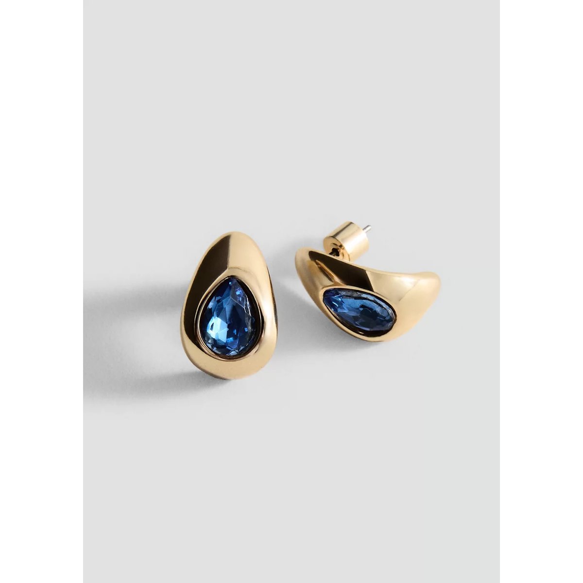 Boucles d’oreilles goutte avec détail cristal or, MANGO
