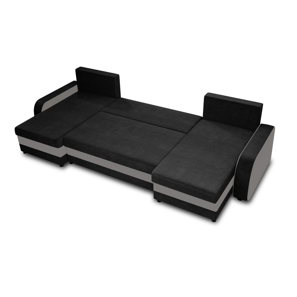 Canapé Panoramique Convertible 7 places - VALOS noir / gris, BEST MOBILIER