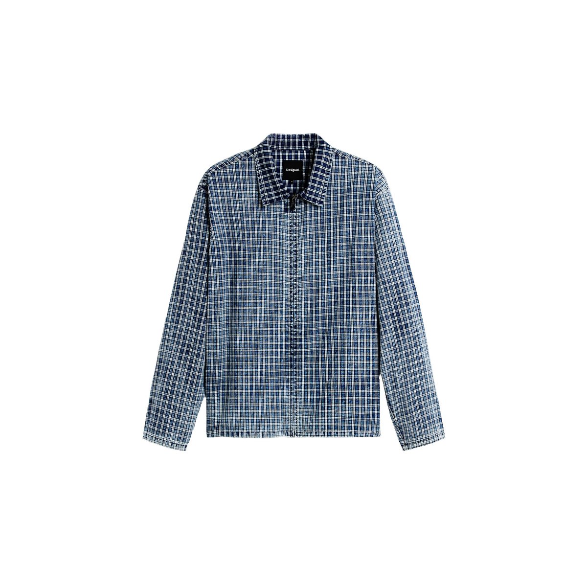 Chemise à carreaux à manches longues bleu, DESIGUAL