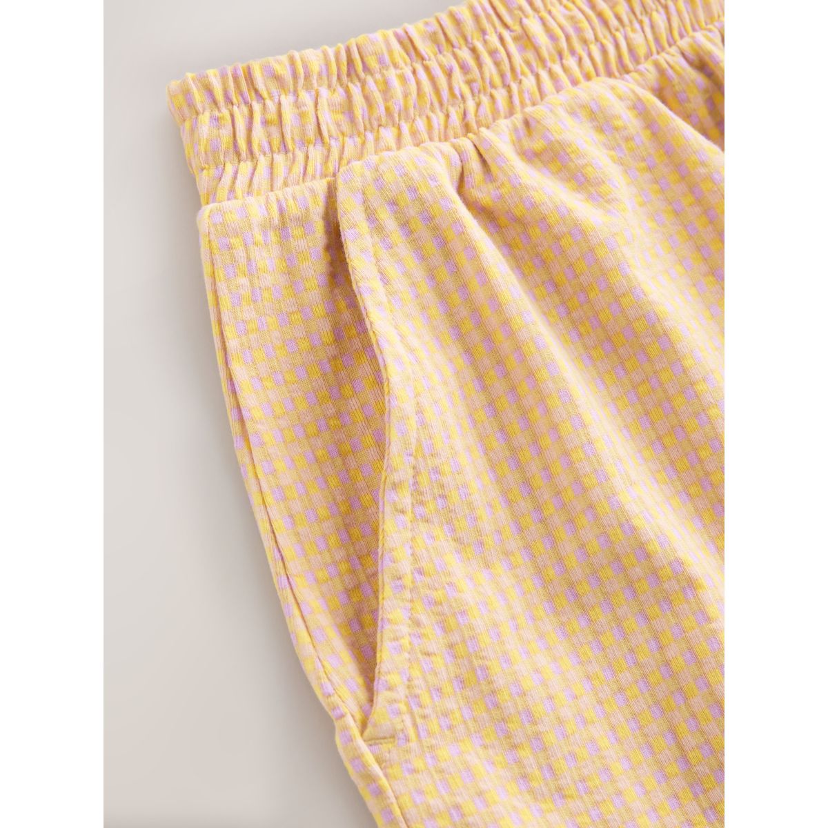 Short léger à motif vichy jaune, NEXT