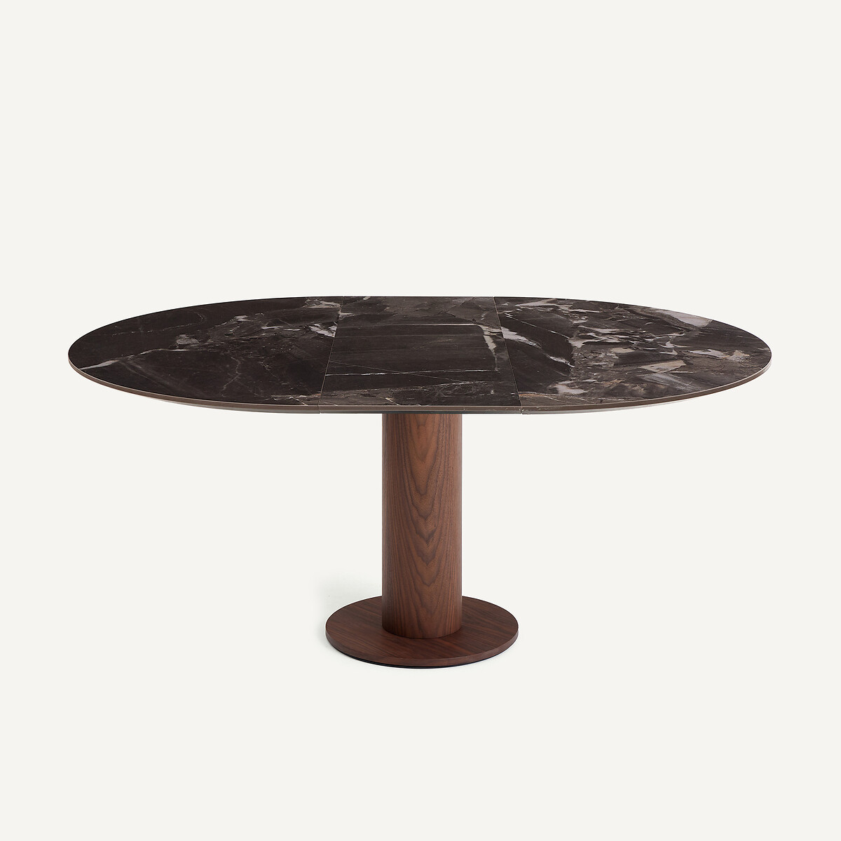 Plateau de table rond et extensible en céramique, diamètre 135 à 180 cm, EXTENDO céramique marbre anthracite, AM.PM