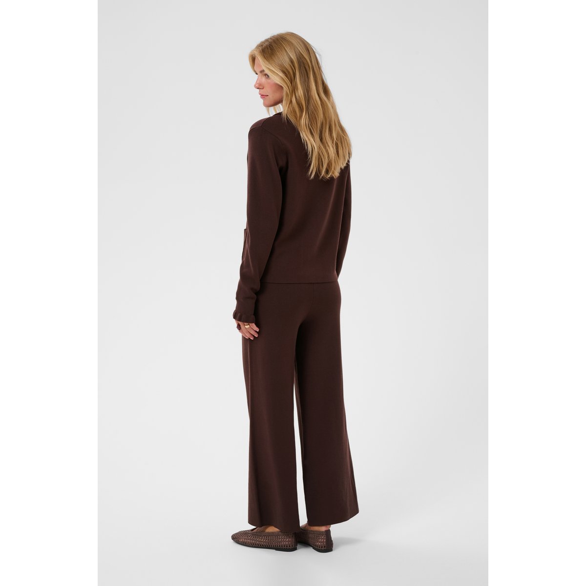 Cardigan à tricot marron java, CREAM