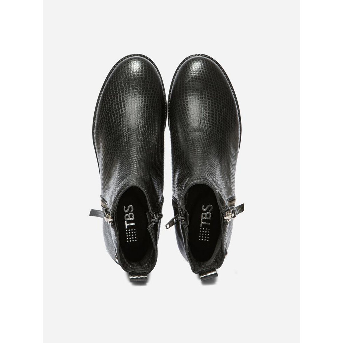 Boots zippées FABIOLA python noir, TBS