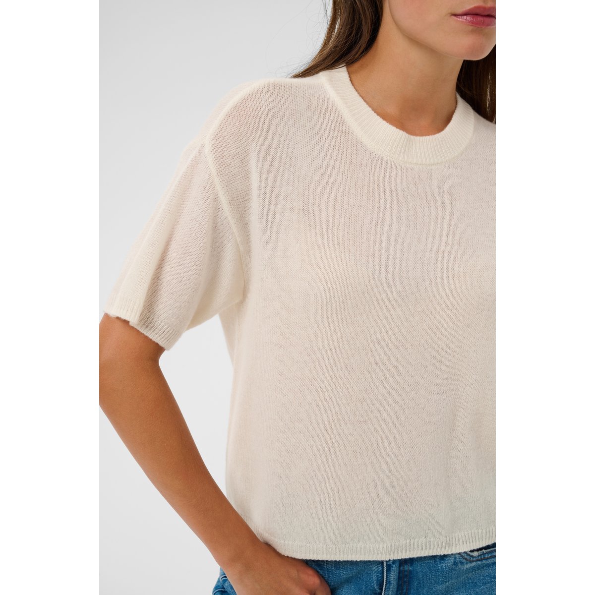 Pullover tricoté blanc whisper white, KAFFE