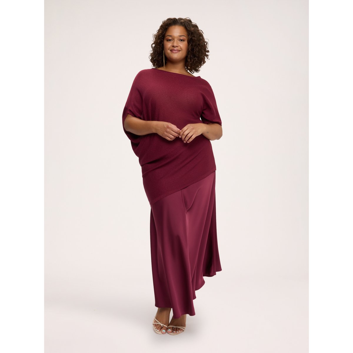 Pull asymétrique burgundy, FIORELLA RUBINO