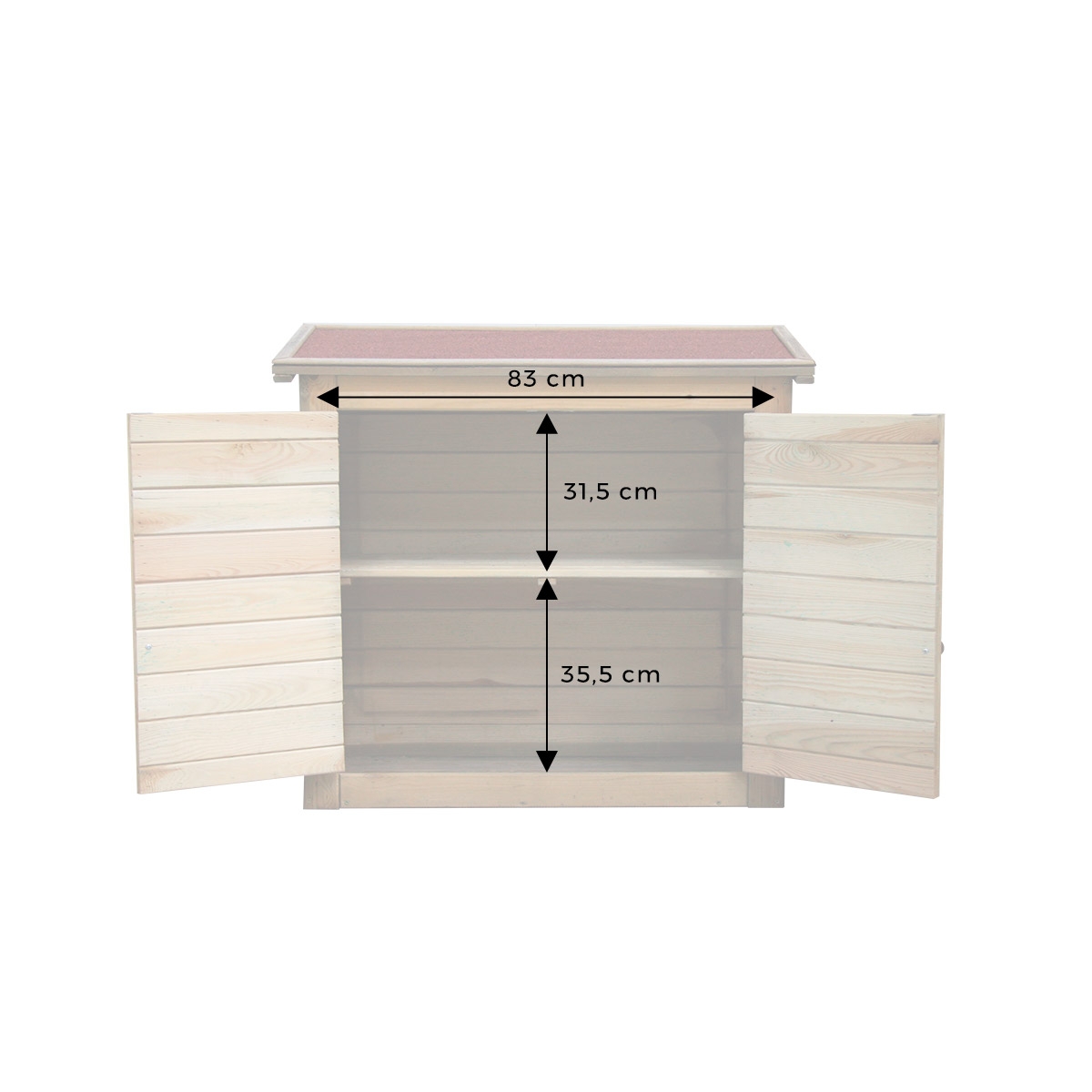 Armoire de rangement en bois Lisboa petit modèle marron, CEMONJARDIN