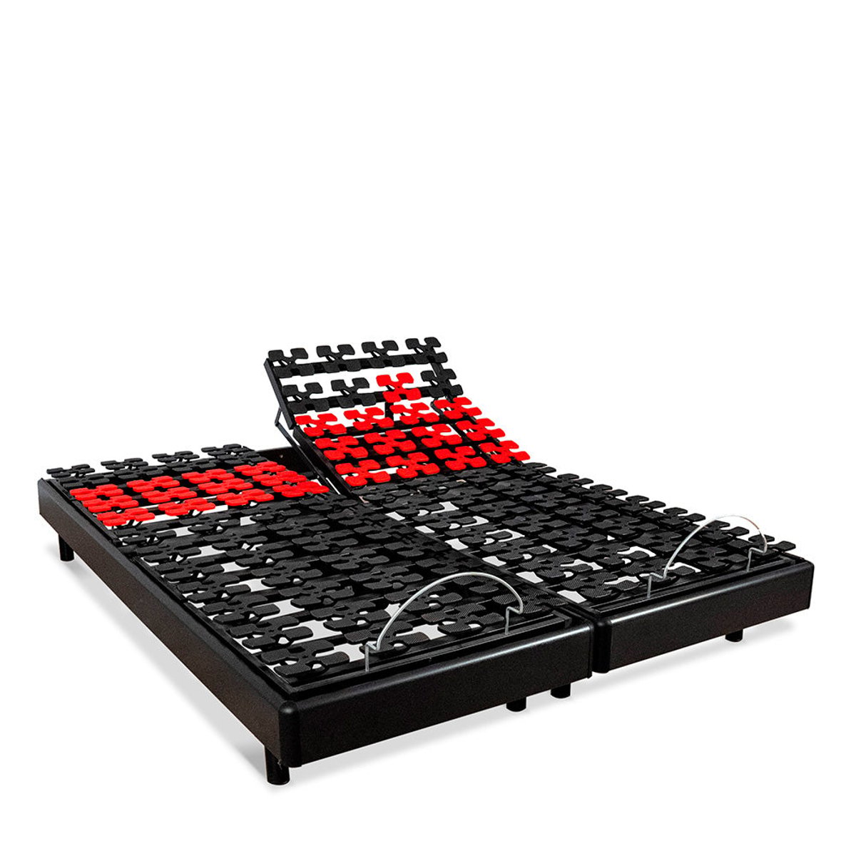 Ensemble Duo Matelas Mousse Accueil Mémoire de forme + Sommiers électriques SuperFlex 2x70x190 cm noir, BELLECOUR