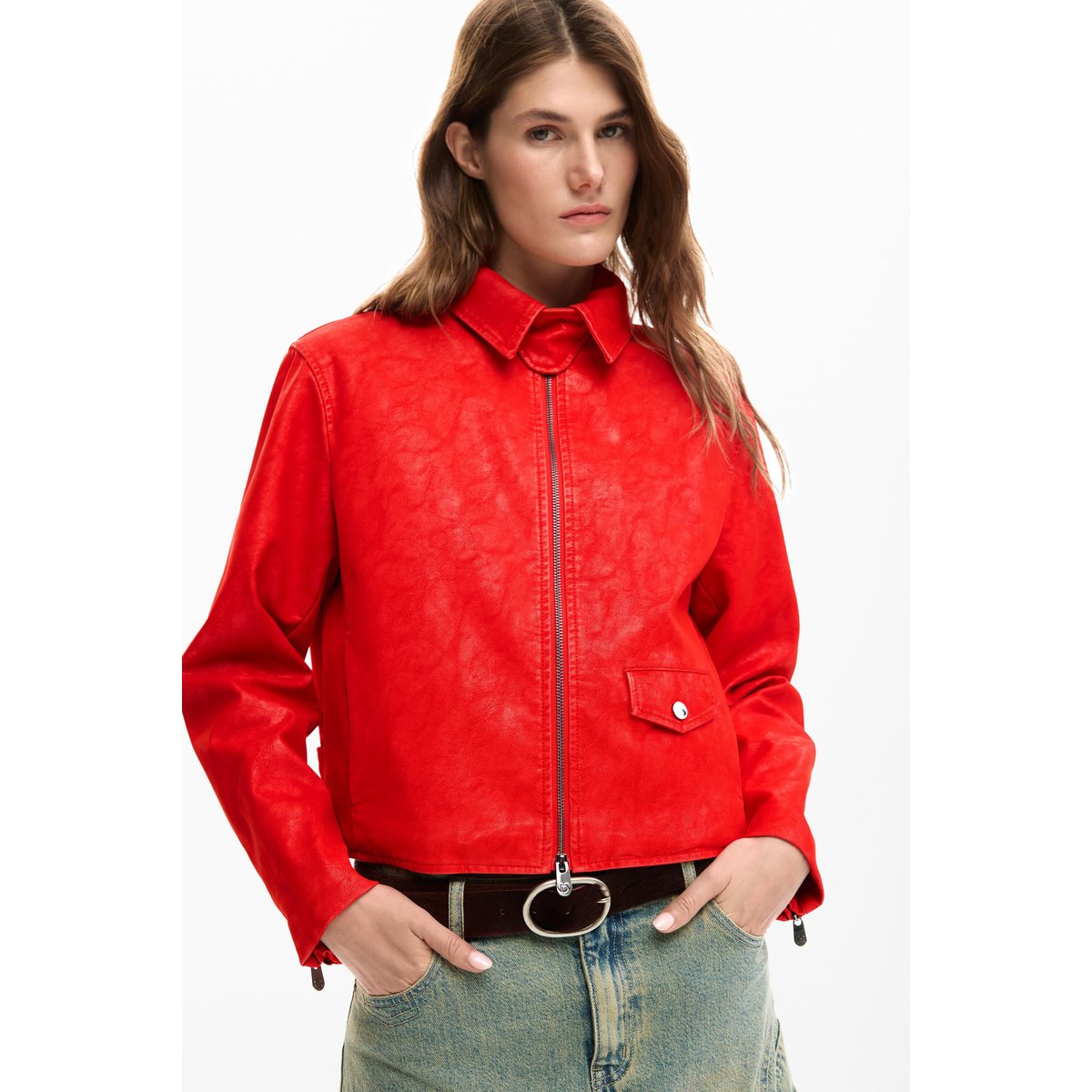 Veste effet cuir rouge rouge, DESIGUAL