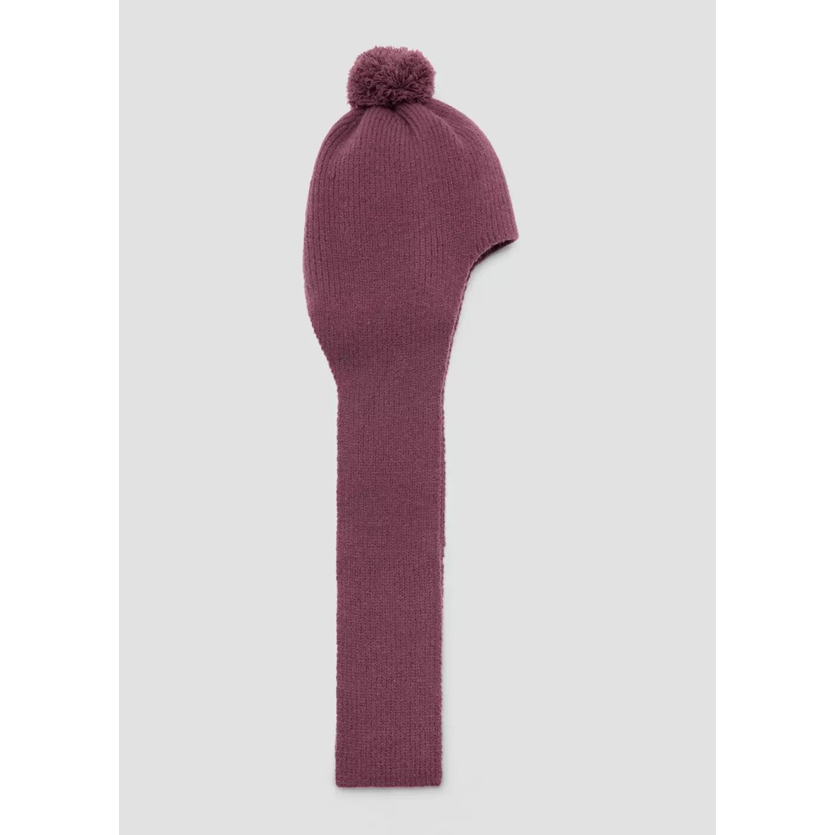 Bonnet en maille avec pompon et cache-oreilles lie de vin, MANGO BABY