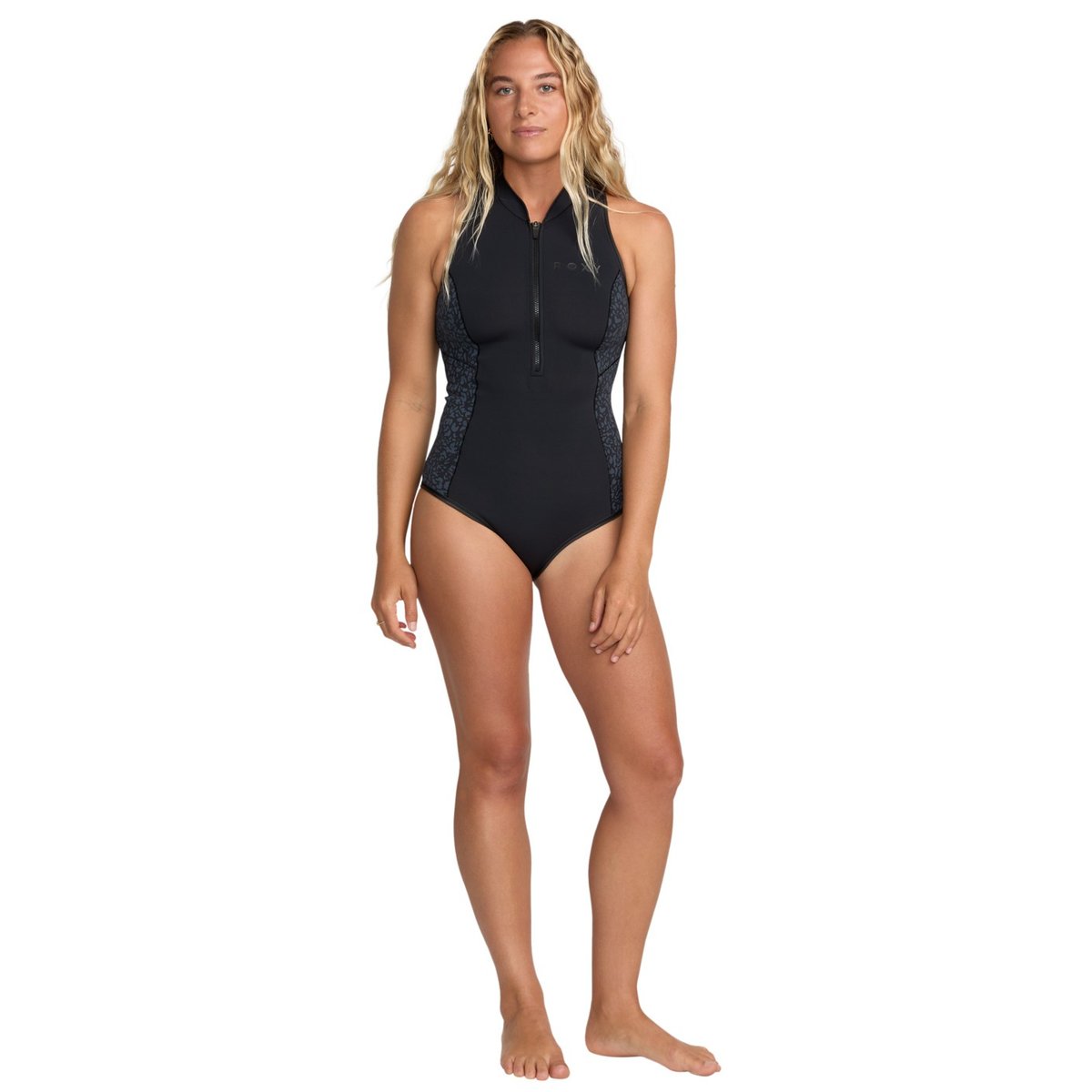 Combinaison zippée sans manches 1MM SWELL NATURAL. noir animal print, ROXY
