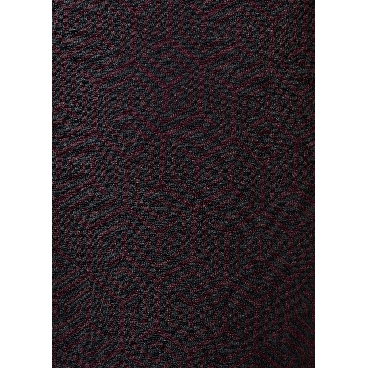 Veste de tailleur en jacquard aubergine/encre, LA FEE MARABOUTEE