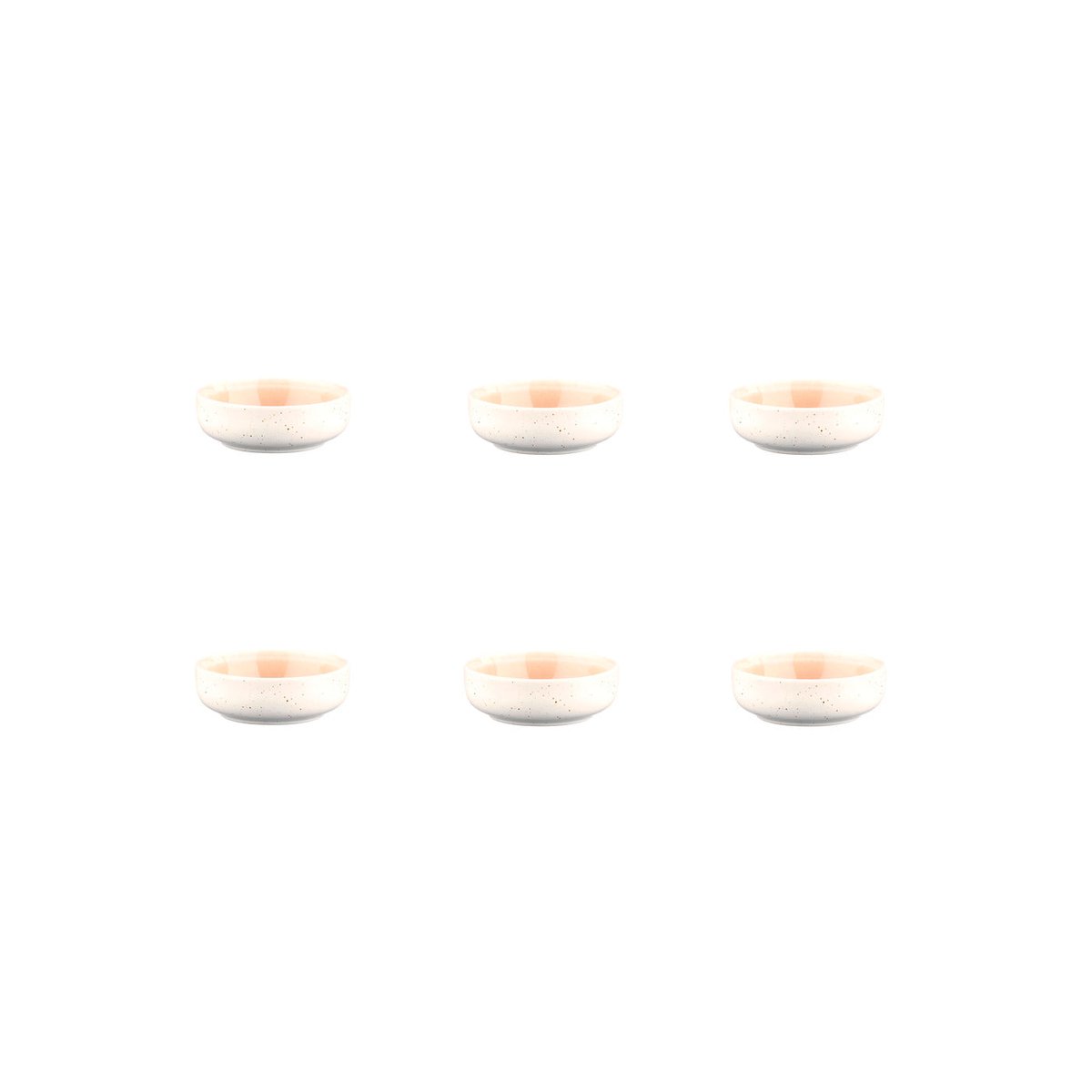 Lot de 6 petits bols en grès, OXYGEN dégradé rose poudre et beige, BJORN