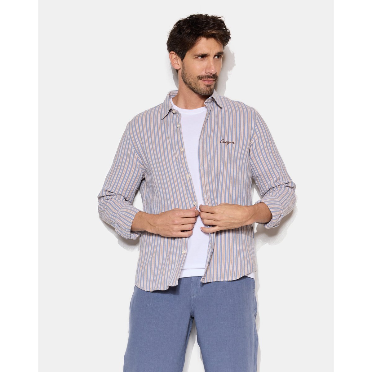 Chemise en coton DIDO bleu, CHEVIGNON