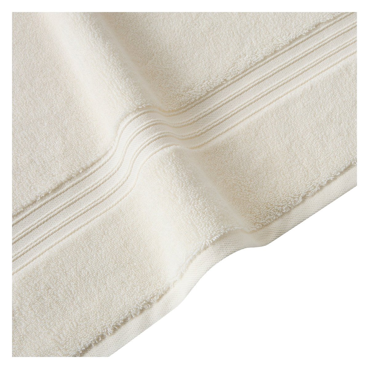 Serviette de bain en coton naturel NAHIA blanc, HABITAT