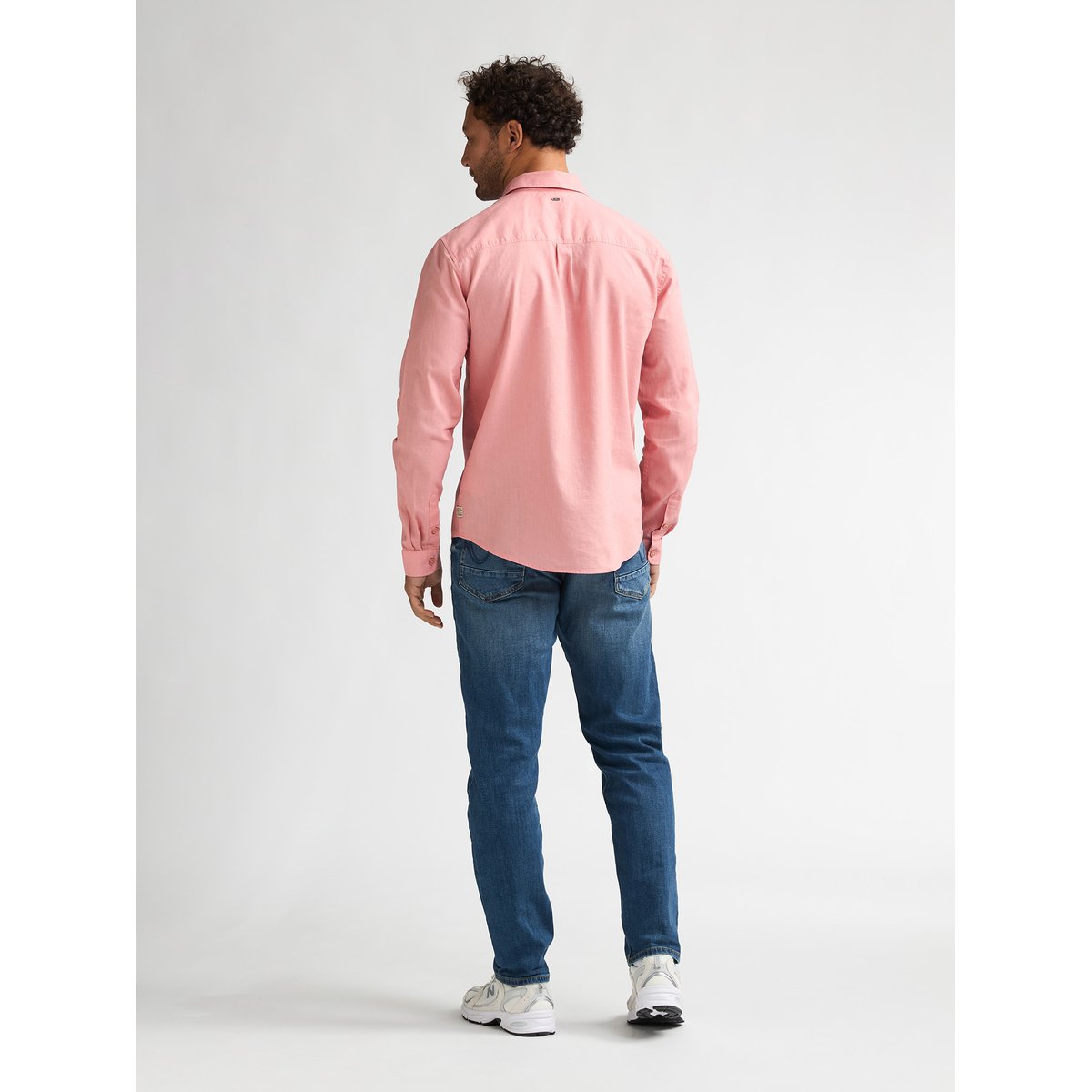 Chemise en mélange de lin uni canyonero rouge light coral, PETROL INDUSTRIES