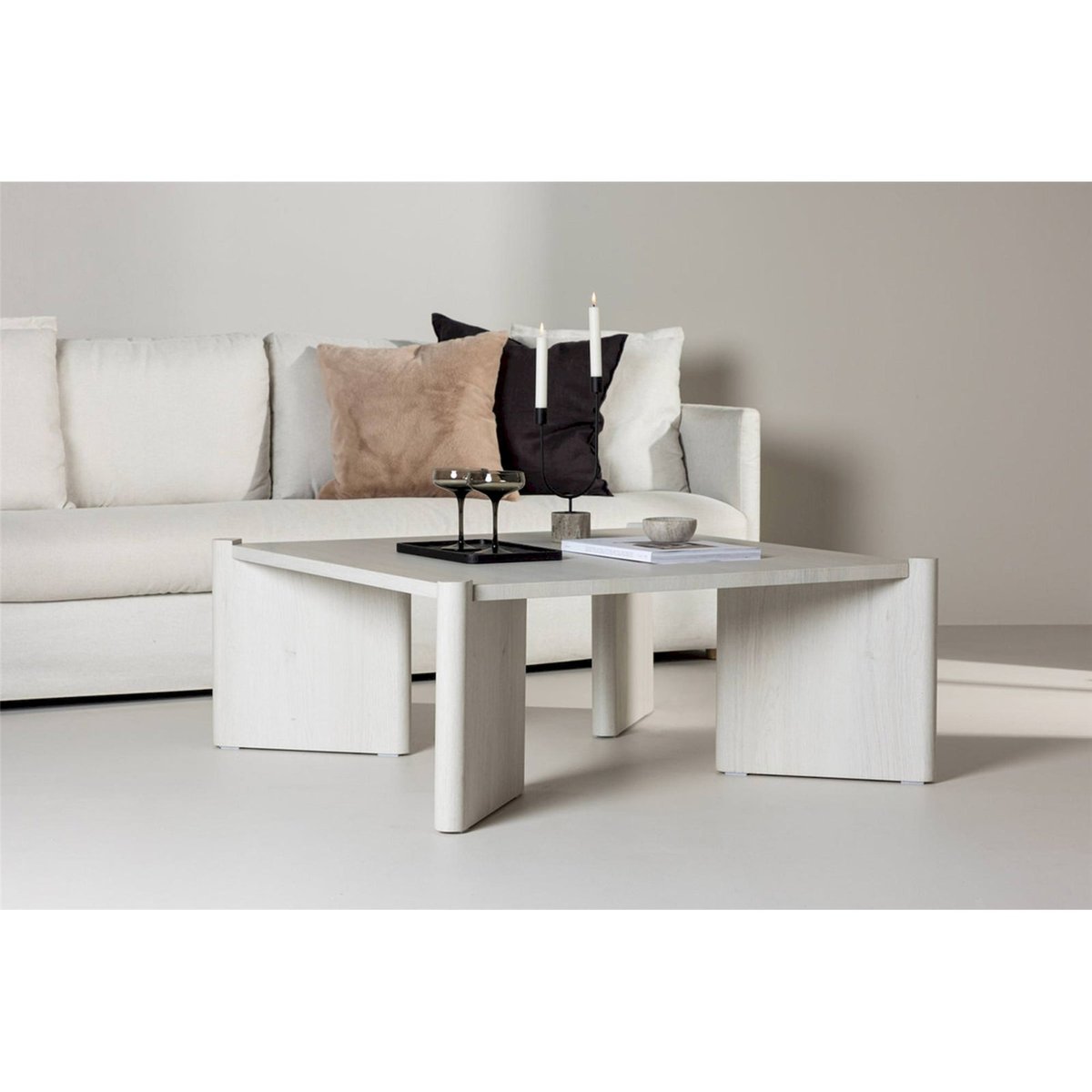 Table basse carrée collection IMPITY blanc, RECOLLECTION