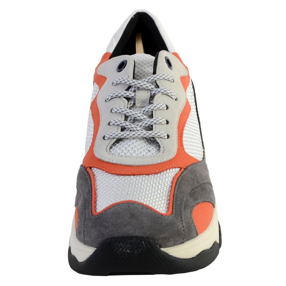 Basket D Kirya B- Suede+mesh dk grey white, GEOX