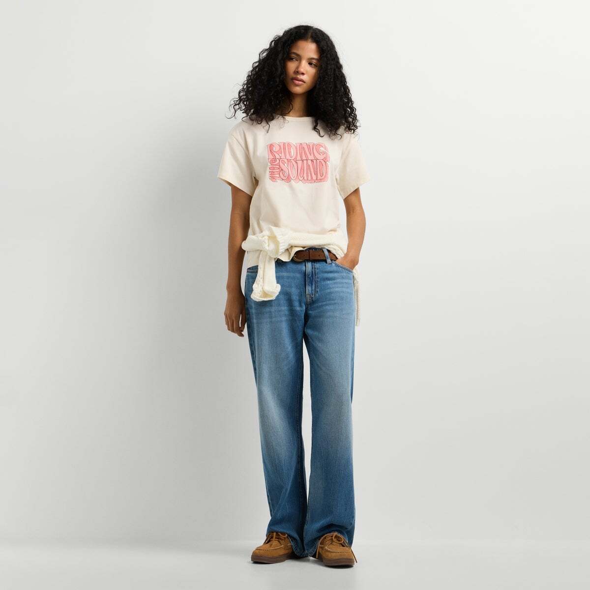 T-Shirt Avec Imprimé Graphique blanche toile, PEPE JEANS