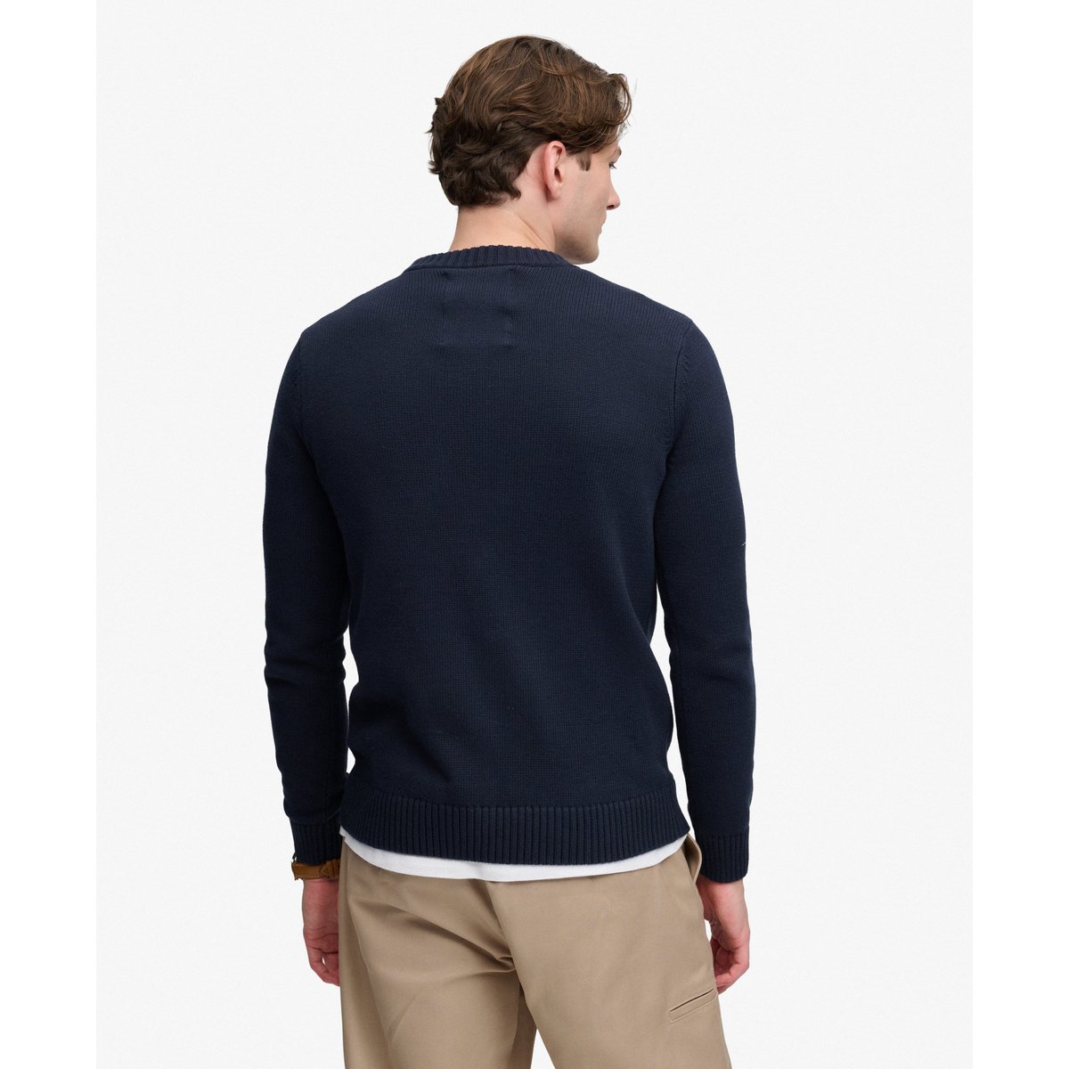 Pull à Appliqué Graphique bleu marine éclipse/blanc cassé, SUPERDRY