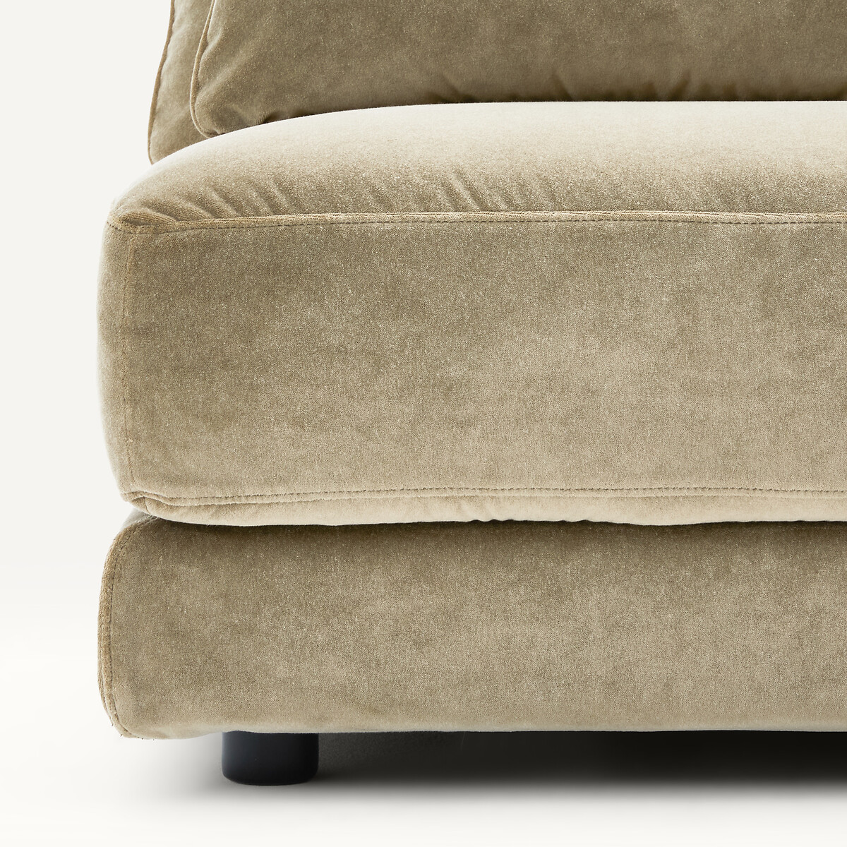 Demi-canapé droit, modulable en velours de lin, TIBERIO tilleul, AM.PM