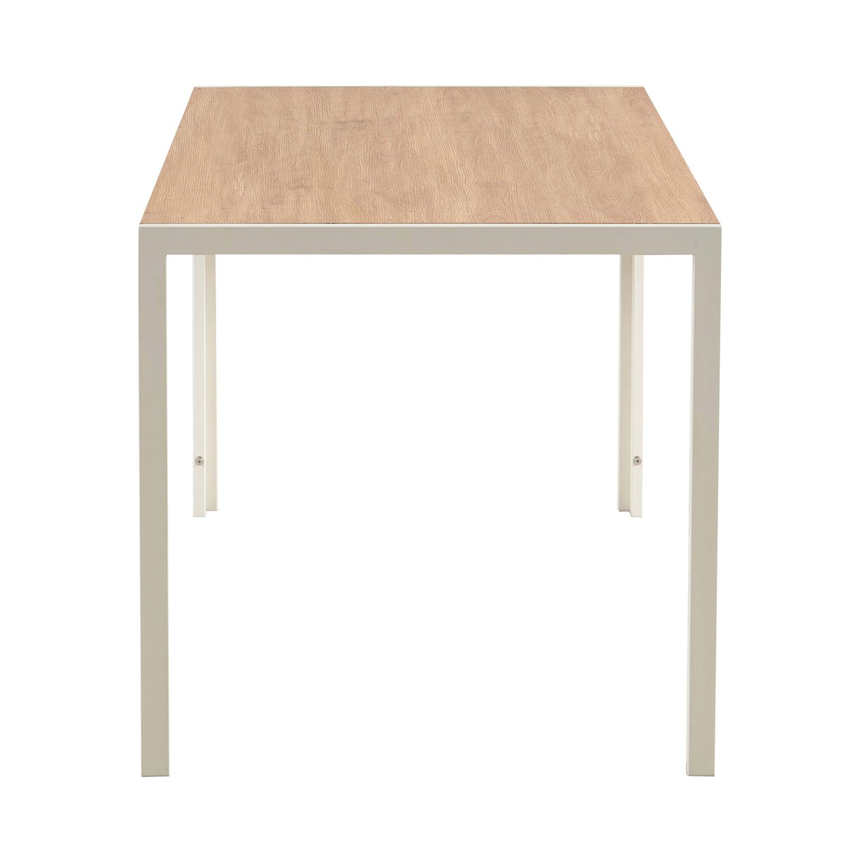 Table à manger 140 cm 4 places en MDF avec finition mélamine, LIPA blanc, OVIALA