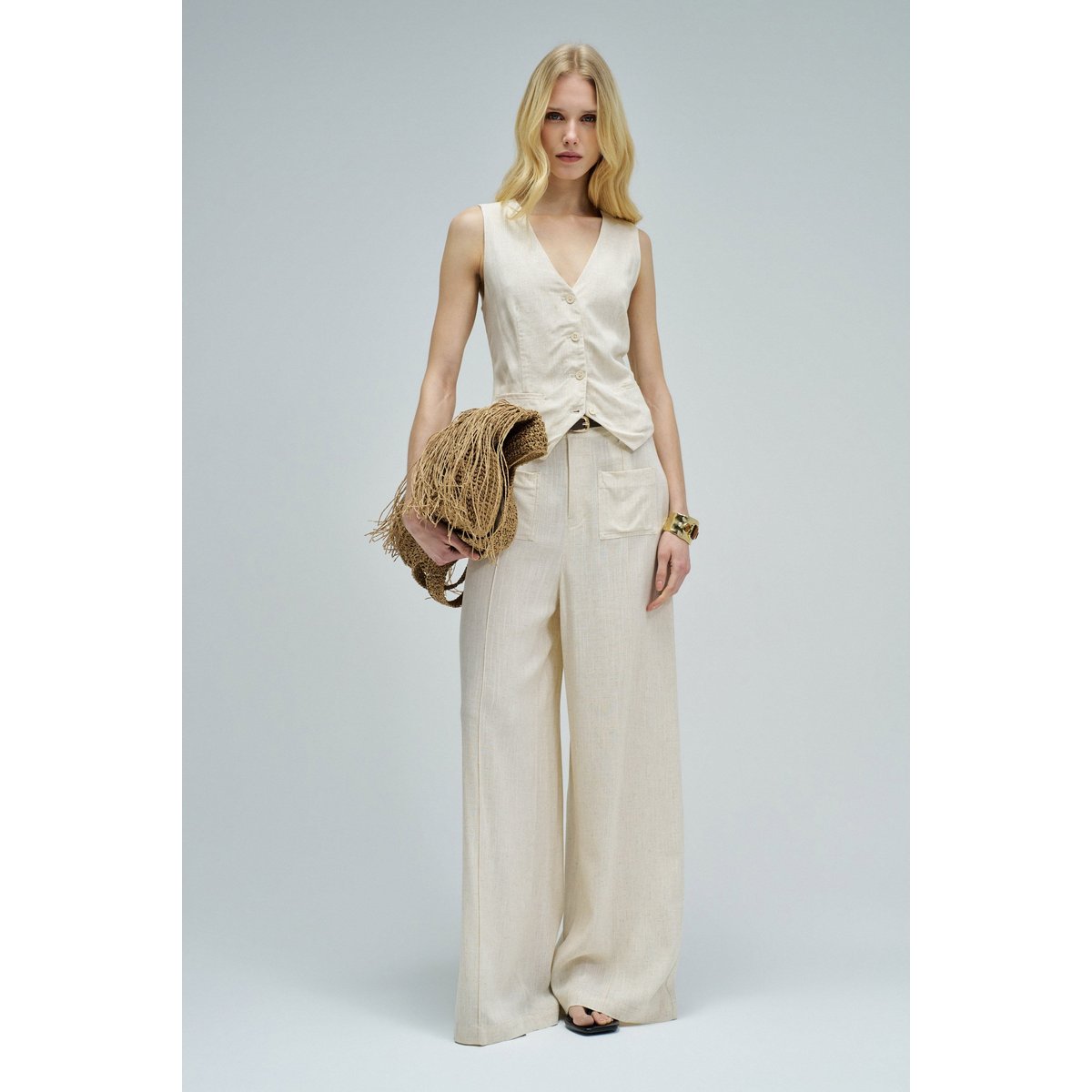 GILET EN LIN beige, SALSA JEANS
