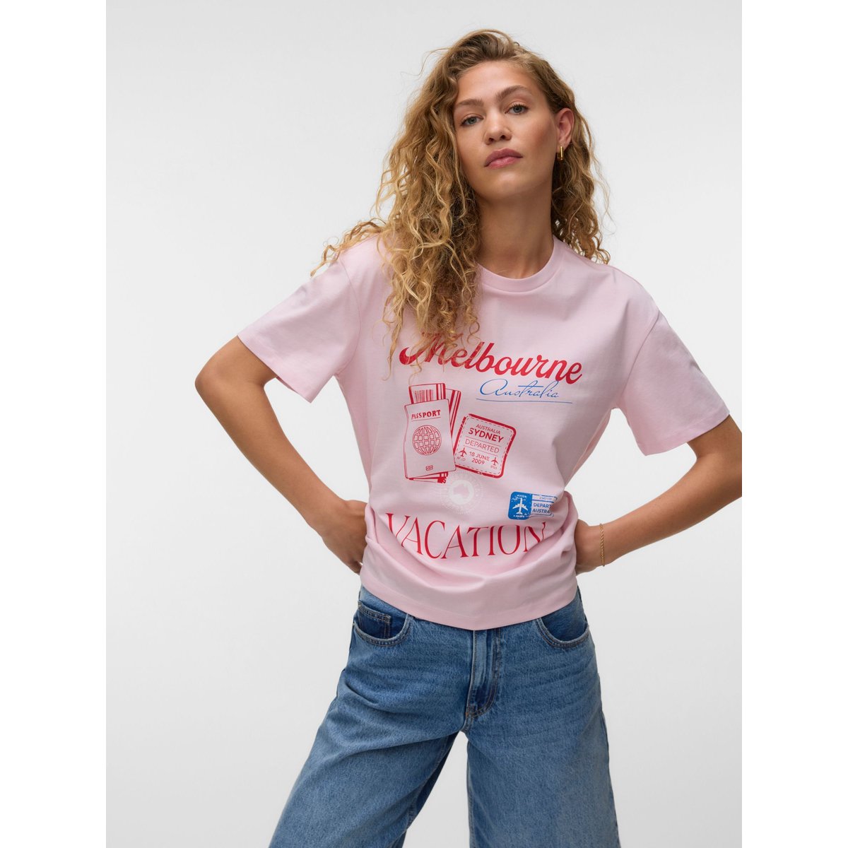 T-Shirt rose - pink-a-boo, VERO MODA