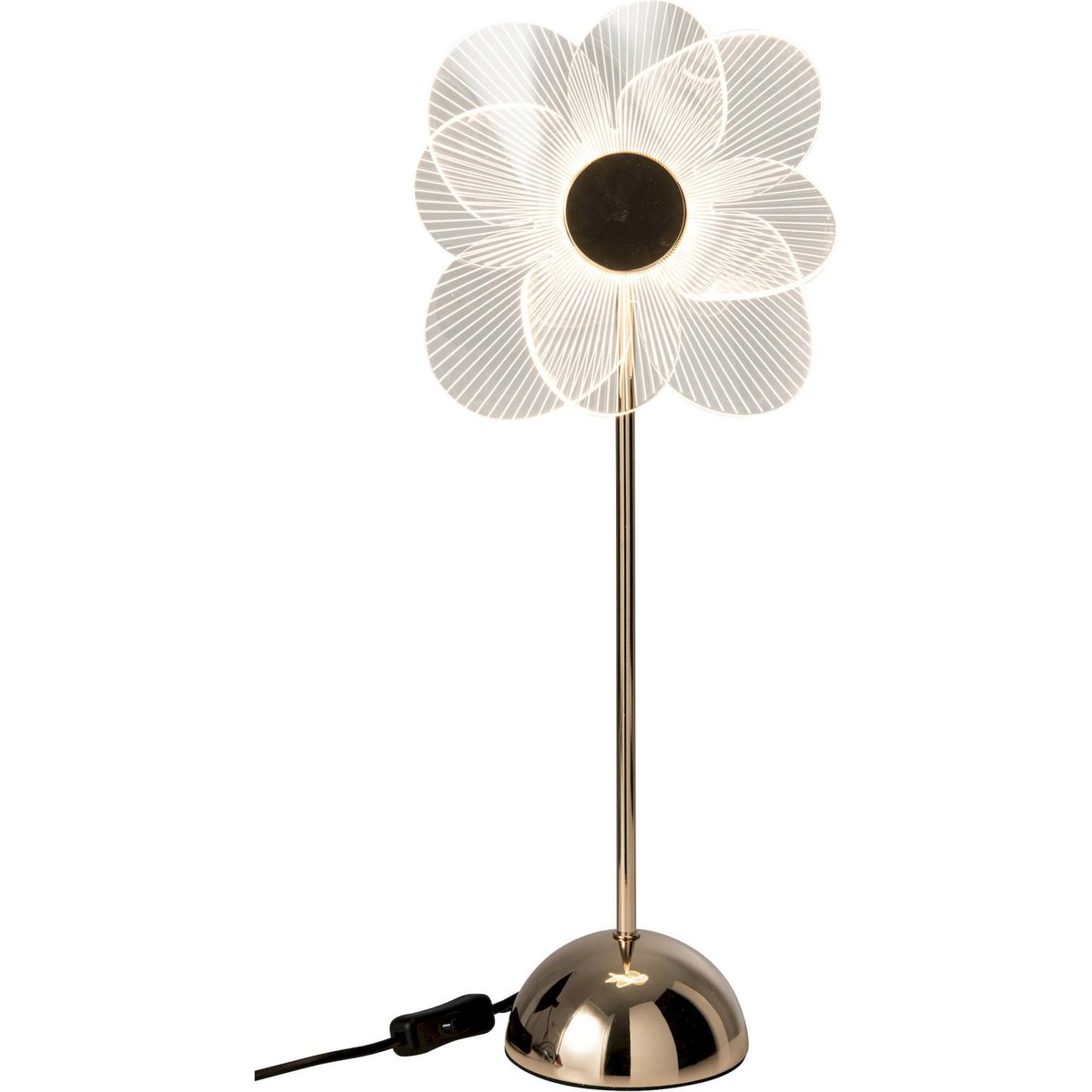Lampe de table fleur en métal doré et blanc, RECOLLECTION