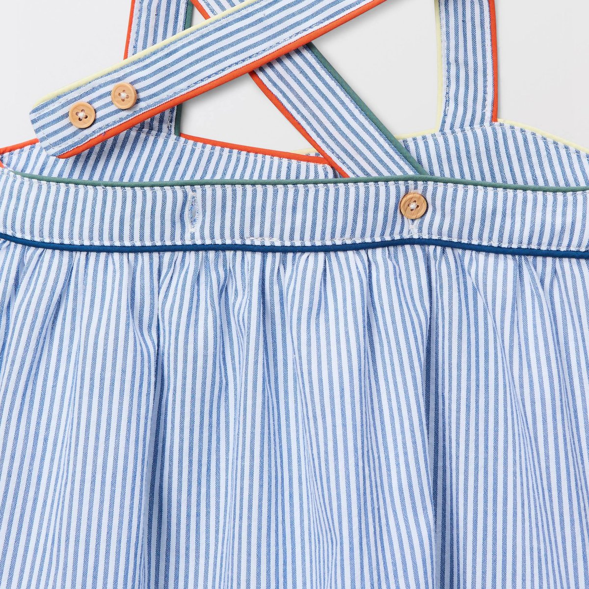 Robe avec bloomer rayés en coton porcelaine, BOUT'CHOU