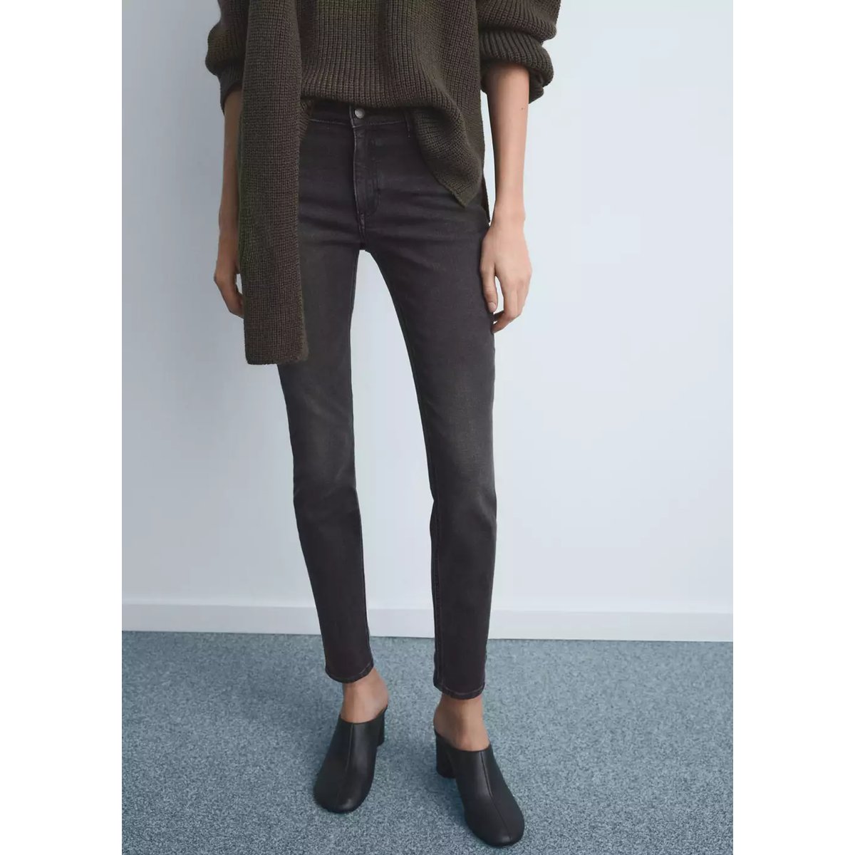 Jean skinny taille normale gris, MANGO