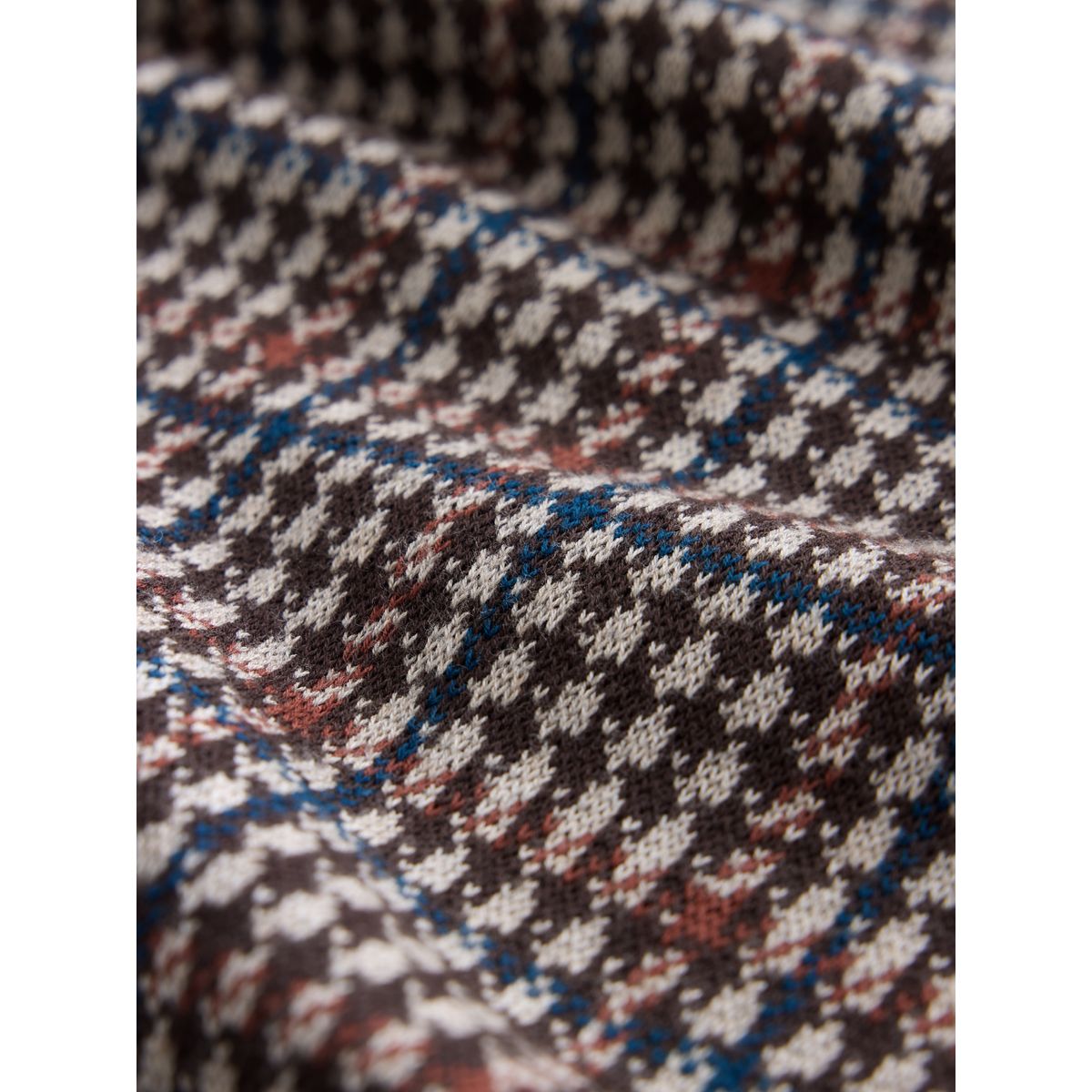 Pull à col zippé et carreaux marron, NEXT