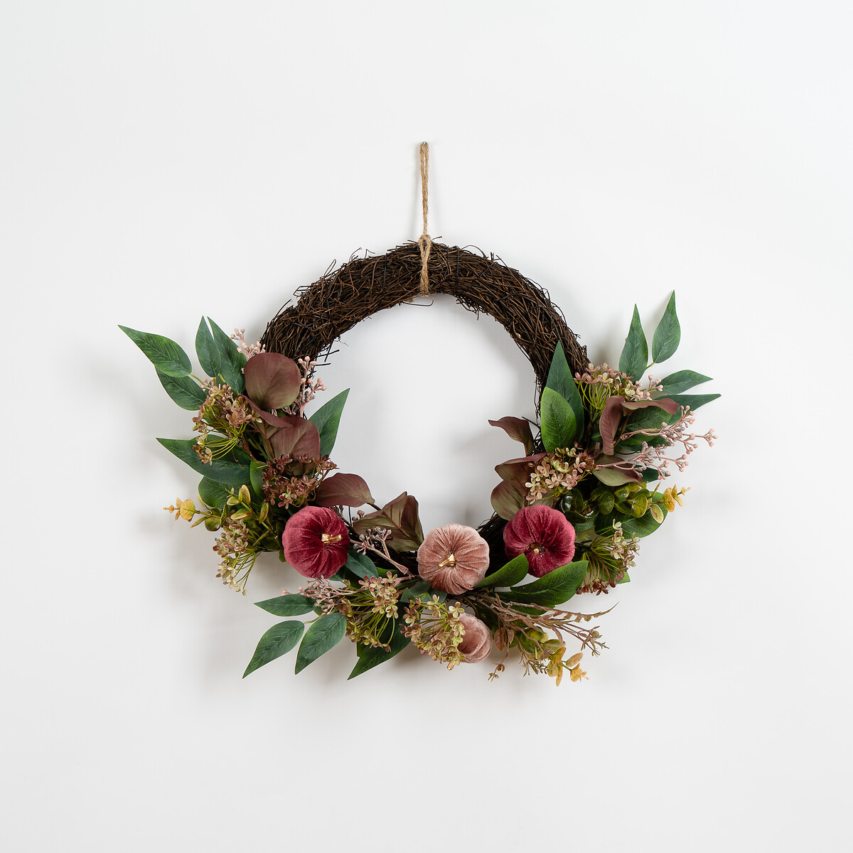 45cm Pumpkin Chunky Half Wreath green, SO'HOME