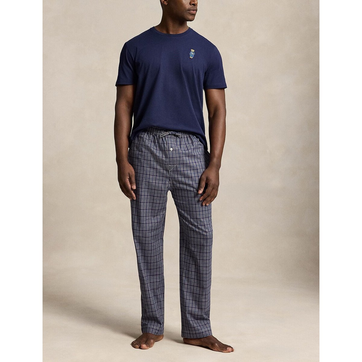Ensemble de pyjama avec T-shirt et pantalon bleu marine/marron, POLO RALPH LAUREN